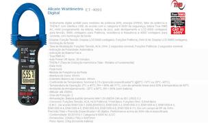 ALICATE WATIMETRO ET 4091 MINIPA