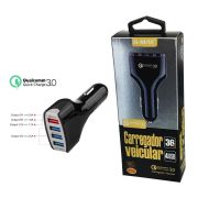 CARREGADOR USB VEICULAR  B MAX  BM8613 4 SAIDAS 36W