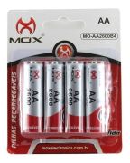 PILHA RECARREGAVEL AA 2600MAH MOX C/4